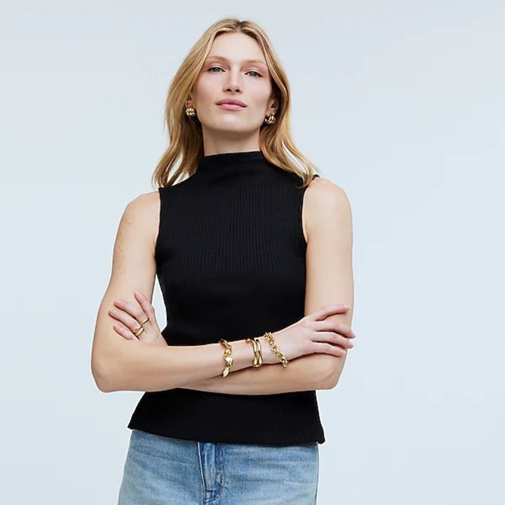 Madewell Side-Slit Mockneck Tank